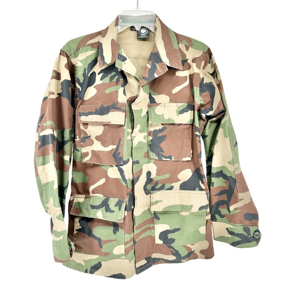 Genuine Gear Camouflage Military Style Jacket S-R Brown Green Black Cotton Poly
